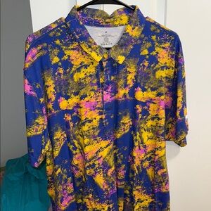 Vibrant Blue and Yellow Men's Shirt